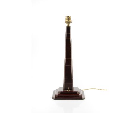 Art Deco Lamp base bakelite, obelisk form 36cm high.