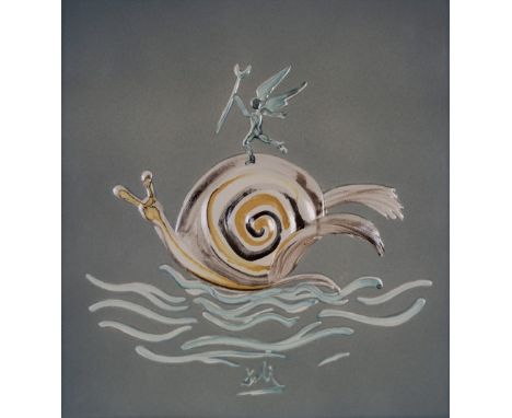 Salvador Dali (1904-1989) for Rosenthal Snail and the Angel 1444/2000, ceramic plaque manufacturer's marks 40cm x 36cm.