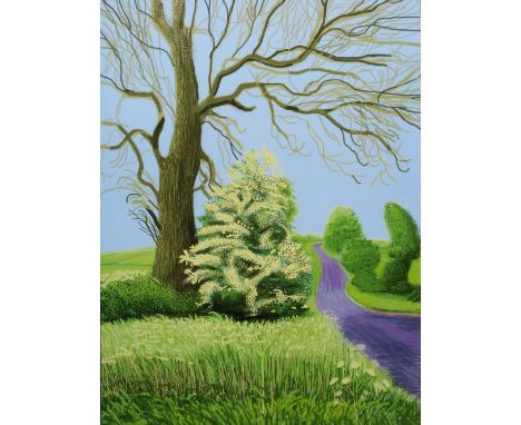 After David Hockney (b.1937) The Arrival of Spring in Woldgate, East Yorkshire in 2011 (Twenty-Eleven) and another similar co