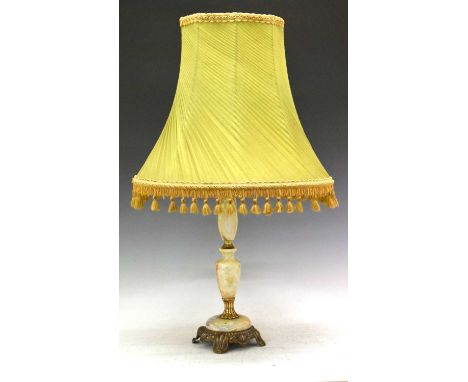 Onyx lamp base with shade, 73cm high