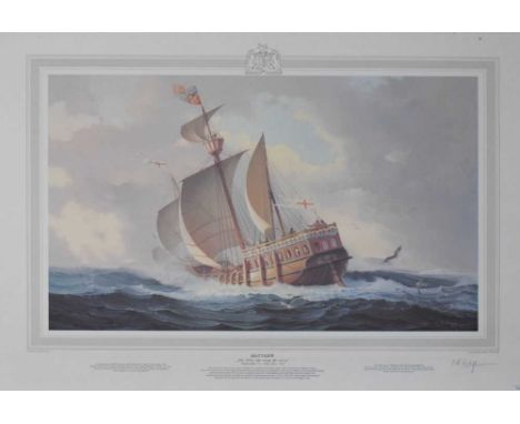 W.H. Bishop - Signed print - 'The Matthew', published by the Matthew Project, signed in pencil lower right, 62cm x 81cm, fram