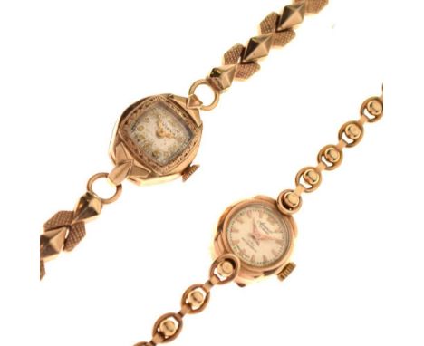 Bulova - Lady's bracelet watch, Arabic tonneau dial, engraved surround, original 6AH 17-jewel movement, 10k gold filled case,