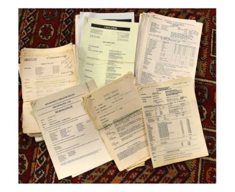 Film Interest - Quantity of call sheets to include; Judge Dredd, 101 Dalmations, The Saint, Portrait of a Lady, Ken Russell's