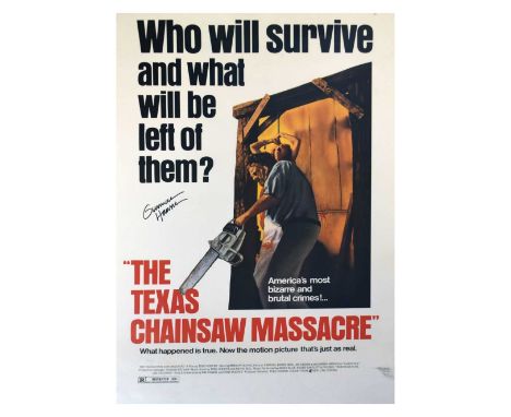 Film Interest - Gunnar Hansen 'Texas Chainsaw Massacre' signed poster, 102cm x 70cm, in clip frame 