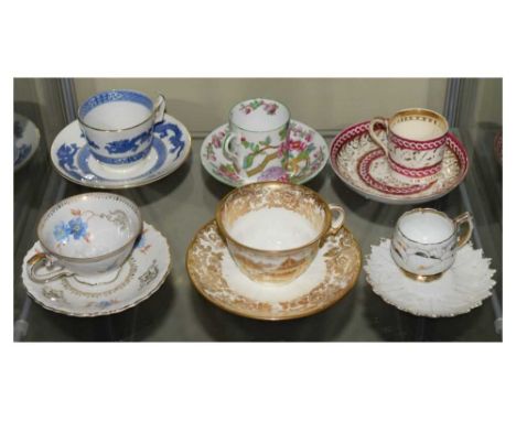 Collection of 19th Century and later cups and saucers
