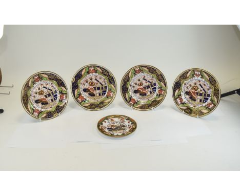 Set Of Four Early 19thC Spode Imari Plates c1820 Diameter 7½ Inches. Together With A Spode Imari Saucer c Pattern Number 967 