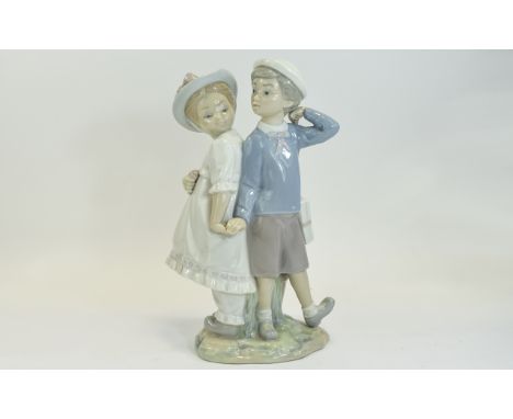 Lladro Figurine ' Puppy Love ' Model No 1127. Issued 1971 - 1996. Stands 10 Inches High. 