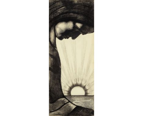 JEAN DELVILLE (1867-1953)Méditation signed and dated 'Jean Delville 1929' (lower left)charcoal, pen and ink and black pencil 