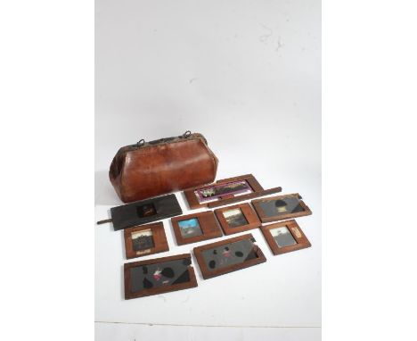 Victorian Magic lantern slides to include four mechanical slides depicting a clown with jumping dog, hot coddlings with emerg