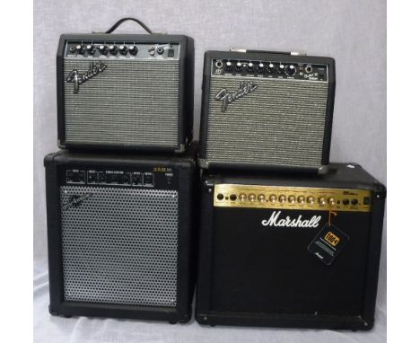 A 'MARSHALL' MG SERIES 30 DFX BULLET 15 AMPLIFIER, a Fender Frontman 15G amplifier and a Gear 4 Music 35B amplifier (4)