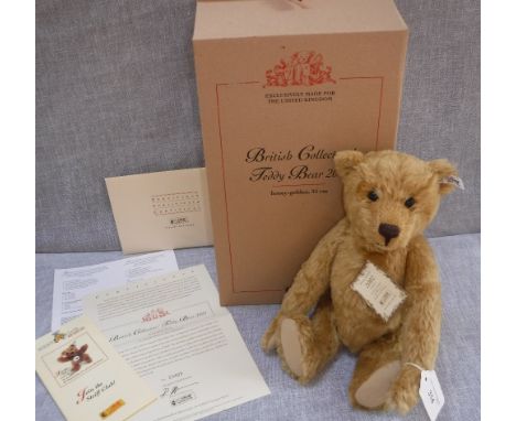 STEIFF: A BRITISH COLLECTOR'S TEDDY BEAR 2002, No 03409 of traditional design with long limbs. (Boxed with certificate)