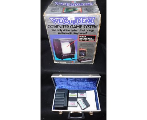 M&B GAMES: A 1980S 'VECTREX' COMPUTERGAME SYSTEM with a collection of cassettes