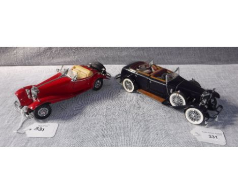 FRANKLIN MINT: A SCALE MODEL OF A 1935 MERCEDES 500K SPECIAL ROADSTER (without box) and A 1926 Mercedes Benz Model K (without