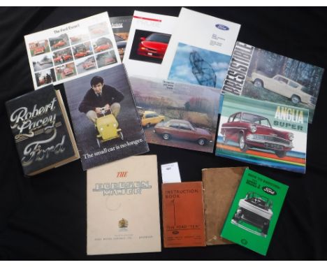 FORD: A COLLECTION OF ORIGINAL SALES BROCHURES: 'Anglia Super', 'Ford Escort', 'The Fordson Major Tractor' and a collection o