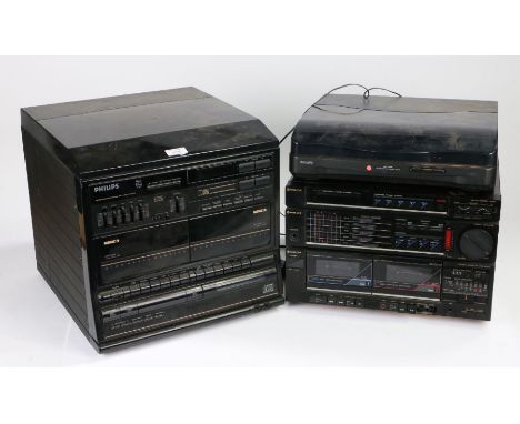 Philips FCD485 Remote Controlled Midi System with Amplifier,Tuner,Tuntable Tape Deck and CD player. together with an Hitachi 