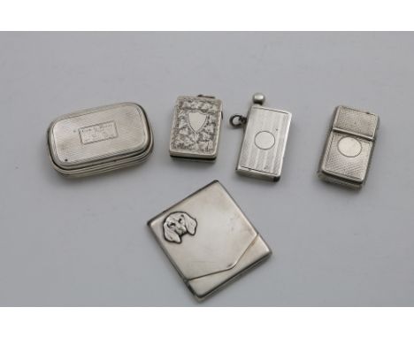 A VICTORIAN PUZZLE-OPENING VESTA CASE with rounded corners, engine-turning and a small inscription, by Thomas Johnson, London