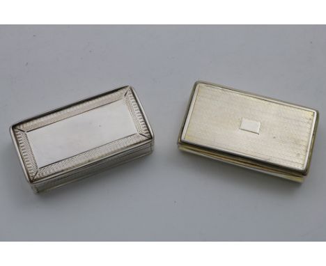 A GEORGE III RECTANGULAR ENGINE-TURNED SNUFF BOX with a vacant cartouche and traces of gilding, by Matthew Linwood, Birmingha