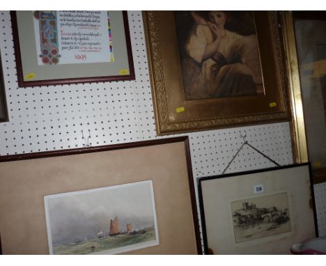 JESSIE FURBER stamped and signed print - boats at sea and other similar era prints
