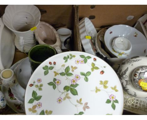 Two boxes of mixed porcelain including Royal Worcester 'Evesham', Masons, Sylvac etc