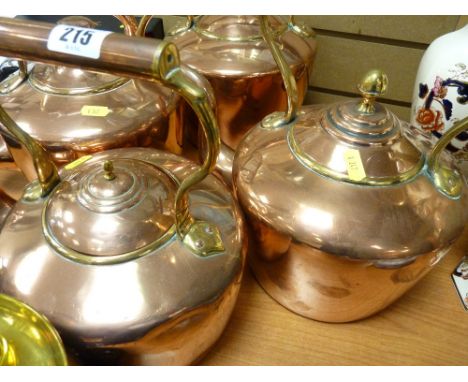 Two vintage copper kettles