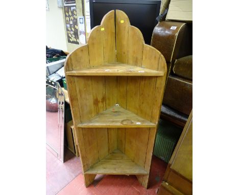 Pine three shelf corner unit