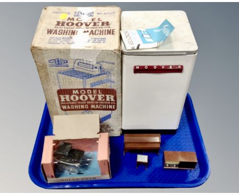 A vintage Mettoy Hoover washing machine in original box, together with a Tri-Ang miniature doll's pram in box, a doll's house