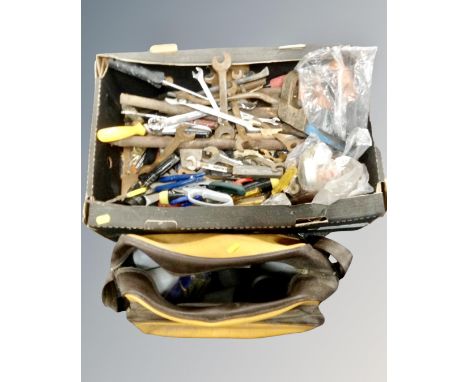 A box of tools, spanners, hand tools etc.