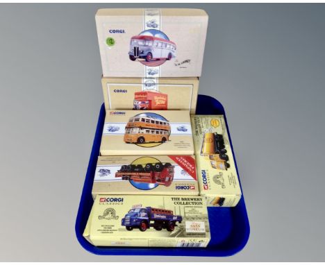 Six Corgi die cast vehicles : Newcastle &amp; Scottish brewery vehicle,  etc 