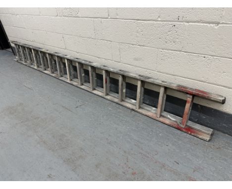 An aluminium extension ladder 