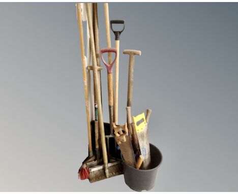 A quantity of garden and hand tools 