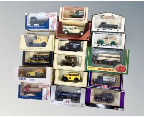 A collection of sixteen die cast models in original boxes, all commercial vehicles, by Promotional Models, Matchbox Models of