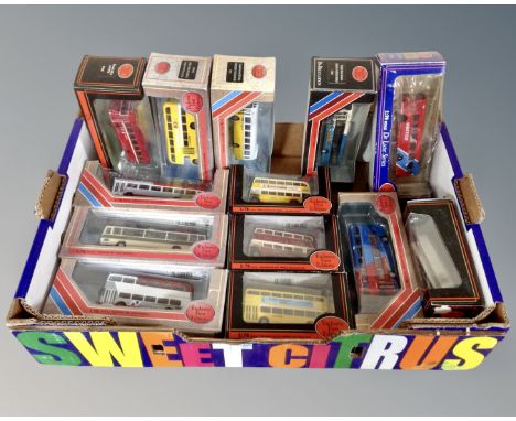 A collection of die cast Exclusive First Edition busses 