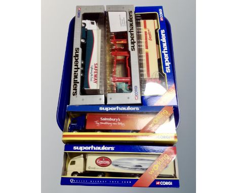 Five Corgi Super Hauler freight vehicles 