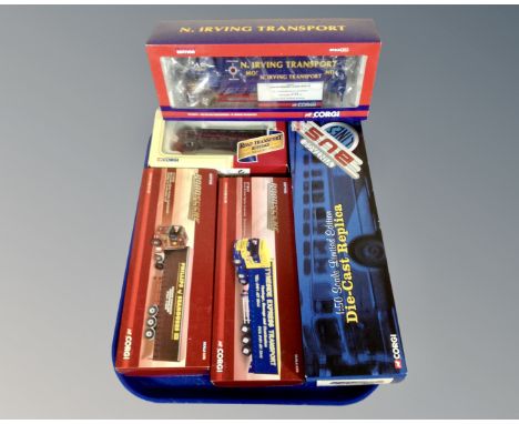 Five die cast model vehicles to include limited edition Corgi Road Scene Series, vintage bus line etc 