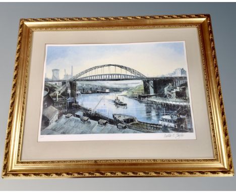 A limited edition print after Dallas K. Taylor depicting the Tyne, signed, #3 of 100, in gilt frame and mount.