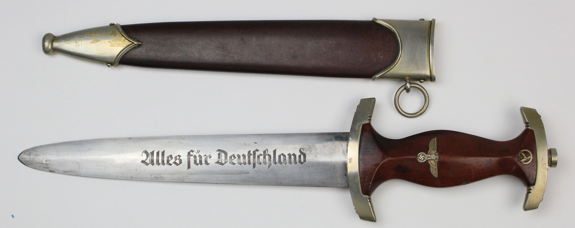 German SA Dagger With Scabbard, Blade Maker Marked 'ASSO Solingen'. The ...