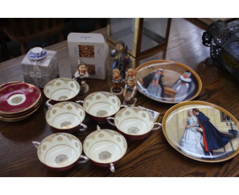 A quantity of ceramics including a Coalport miniature tea cup and saucer and one other plate in the 'Willow' pattern, various