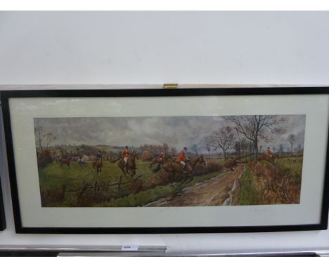 After F. A Stewart, signed hunting print titled 'The Blackmore and Sparkford Vale Hunt' signed in pencil, framed, copyright p