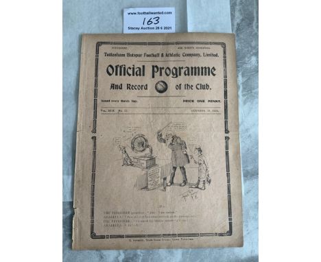 1920/1921 Tottenham v Burnley Football Programme: Division One match dated 23 10 1920 in fair condition with no team changes.