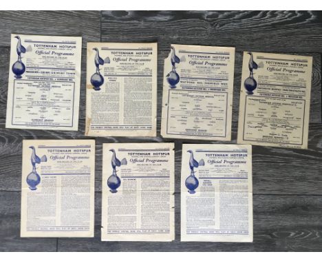 49/50 Tottenham Home Reserve Football Programmes: Friendly dated 7 1 1950. Aldershot Brighton Chelsea Southampton all good wi