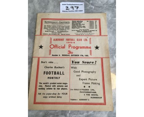 55/56 Aldershot v Tottenham All Stars Football Programme: Excellent condition with team changes. Spurs first team.