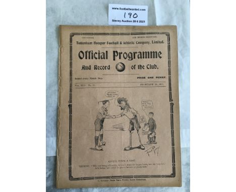 1920/1921 Tottenham v Oxford University Friendly Football Programme: Excellent condition with no team changes. Tottenham reco