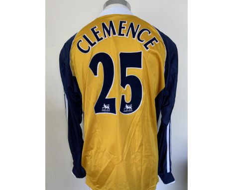 Clemence Tottenham 1999/2000 Match Worn Football Shirt: Long sleeve gold Adidas shirt in very good condition.