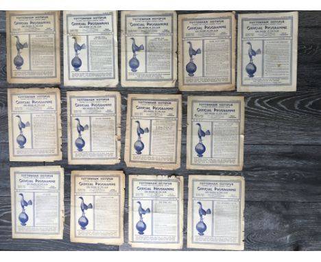 47/48 Tottenham Home Football Programmes: Mixed conditions with some poor. For full list see online picture. (13)