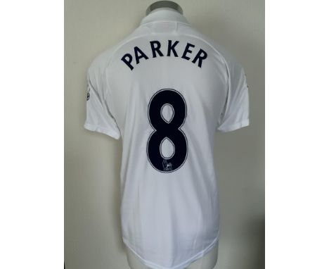 Parker Tottenham 2011/2012 Match Worn Football Shirt: Short sleeve white Puma shirt in very good condition.