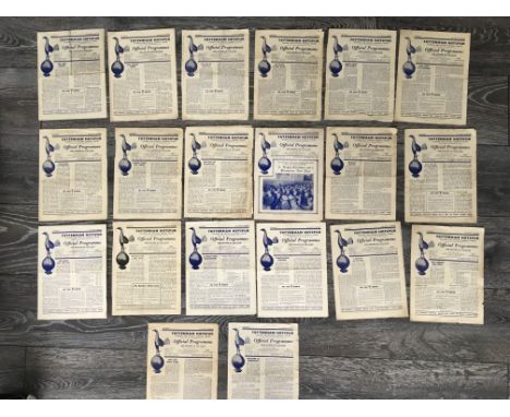 51/52 Tottenham Home Football Programmes: 18 League matches plus Hibernian and Newcastle FA Cup. For full list see online pic