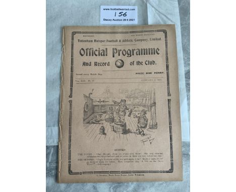 1920/21 Tottenham v Bristol Rovers FA Cup Football Programme: From the season that Tottenham won the FA Cup. Dated 8 1 1921 i