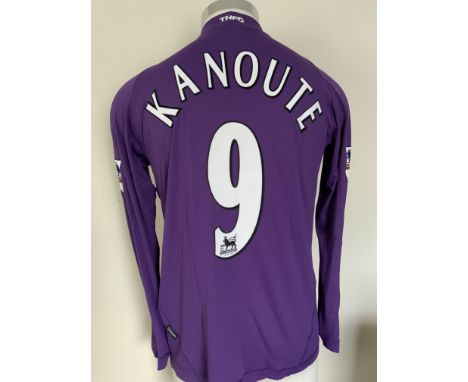 Kanoute Tottenham 2003/2004 Match Worn Football Shirt: Long sleeve purple Kappa 3rd shirt in very good condition.