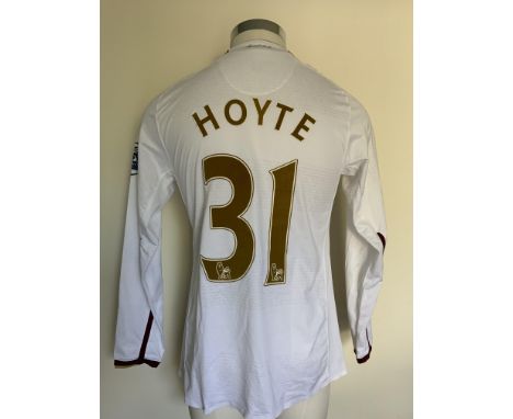 2007/2008 Hoyte Arsenal Match Worn Football Shirt: League Cup match v Sheffield United on 31 10 2007. Long sleeve white away 