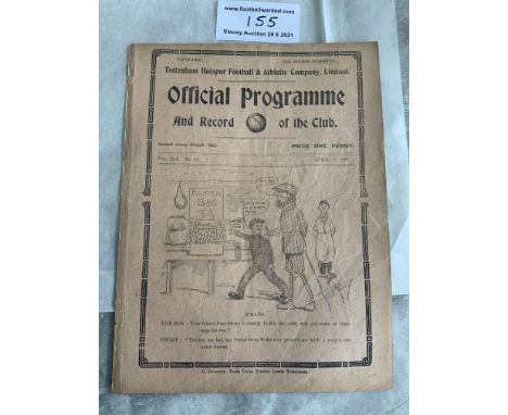 1919/1920 Tottenham v Stoke City Football Programme: Division Two match from the season that Tottenham won the League. Dated 